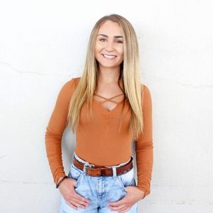 Criss x Cross Camel Bodysuit